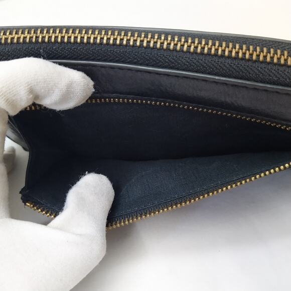 Fossil Black Smooth Leather Zip Around Credit Card Long Wallet - Picture 9 of 15